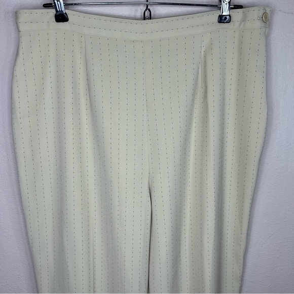 Size 14 Sag Harbor Beige Pinstriped Dress Pants Stretch Waistband Large - Picture 3 of 8